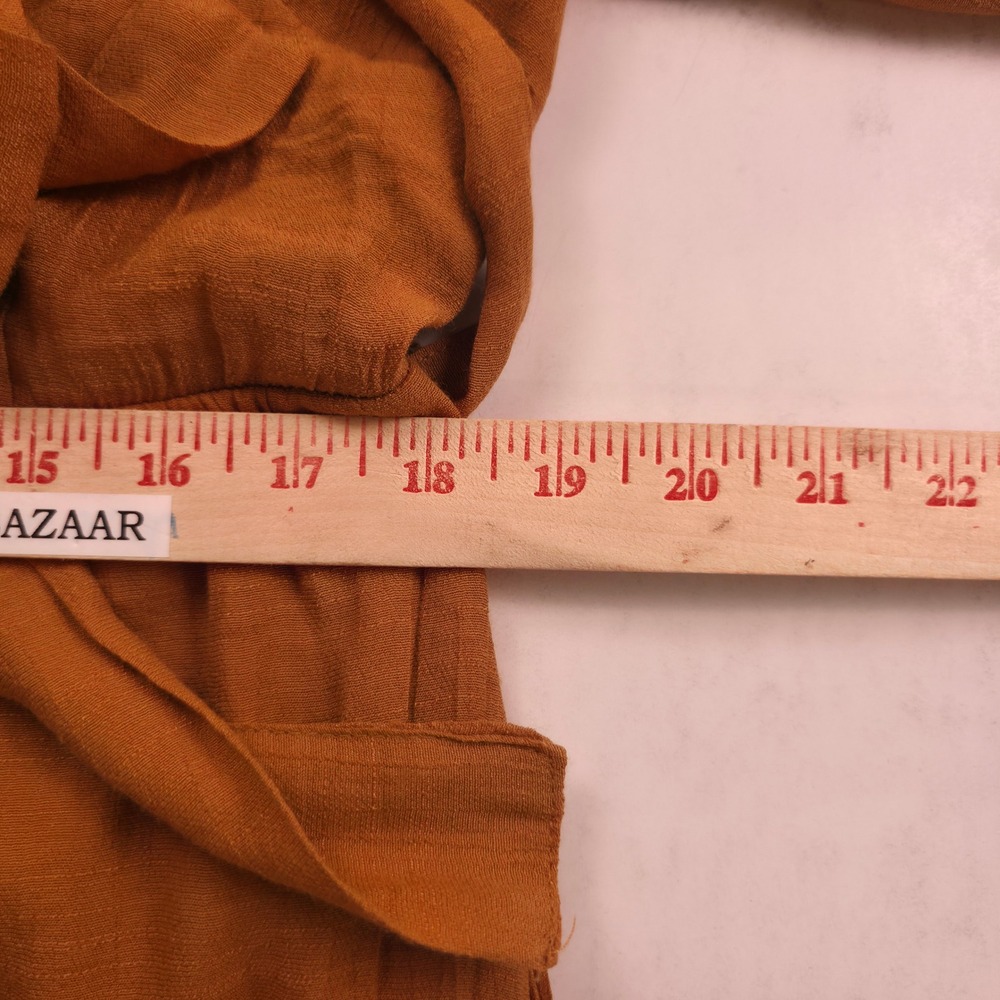 Rebellion‎ Again Mini Dress Womens 1X Brown Rust Cottagecore Tiered Prairie Plus - Picture 6 of 14